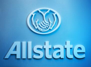 Teal Allstate lobby sign, cropped